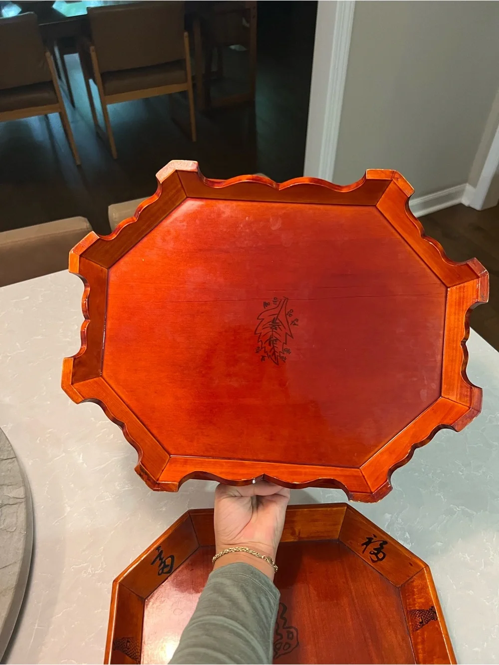 Vintage Korean Wooden nesting trays